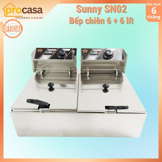 Bếp chiên nhúng đôi ngập dầu Sunny SN02 - 6 + 6 lít - 2500W + 2500W