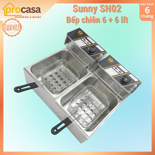 Bếp chiên nhúng đôi ngập dầu Sunny SN02 - 6 + 6 lít - 2500W + 2500W