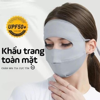 KHẨU TRANG CHỐNG NẮNG CAO CẤP CHE TRÁN CHE MẶT UPF 50+ VẢI LỤA BĂNG NHẸ MÁT CHỐNG BỤI NAM NỮ