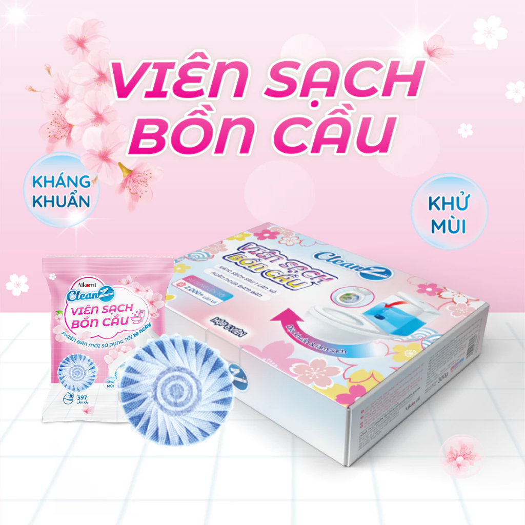 Viên thả bồn cầu CleanZ viên sạch bồn cầu khử mùi chai tẩy bồn cầu thế hệ mới tẩy sạch mảng bám, diệt vi khuẩn toilet