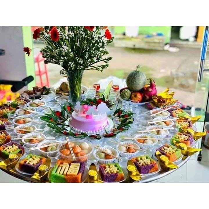 Set đầy đủ đồ dùng 1 lần chén bát, tô, muỗng, ly, thìa đũa  đi dã ngoại - du lịch..đựng xôi cúng thôi nôi, đầy tháng
