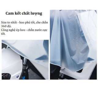 Áo Mưa Trong Suốt 2 Mũ Có Kính Che Mặt Cánh Dơi Đi Xe Máy PVC Cao Cấp - Không Che Đèn Xe