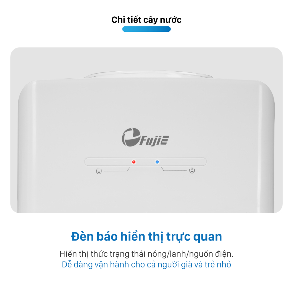 Cây nước nóng lạnh nhỏ gọn 2 vòi để bàn FujiE WD579E, Máy nước lọc đa chức năng làm lạnh chip dày dặn tinh tế