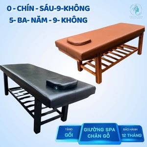 Giường massage trị liệu chân gỗ, giường massage spa khung gỗ, giường spa, giường xoa bóp bấm huyệt khung gỗ chắc chắn