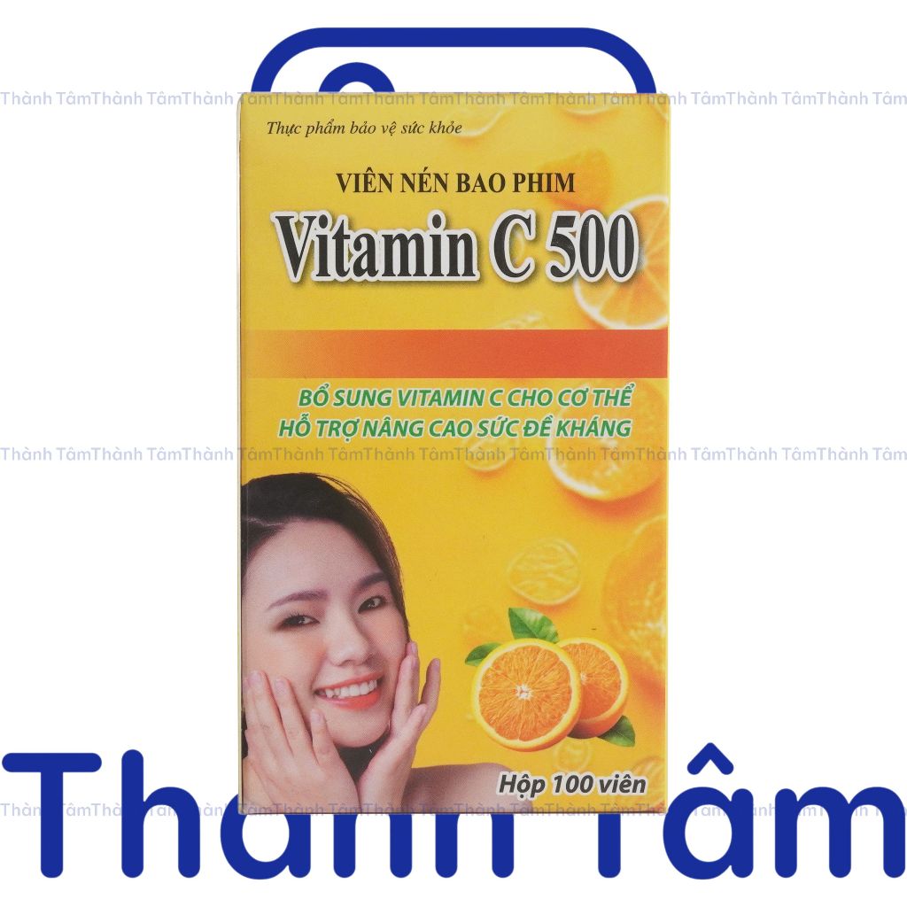 (Chai) Viên uống VITAMIN C 500 100V tăng sức đề kháng, giảm chảy máu chân răng do thành mạch yếu