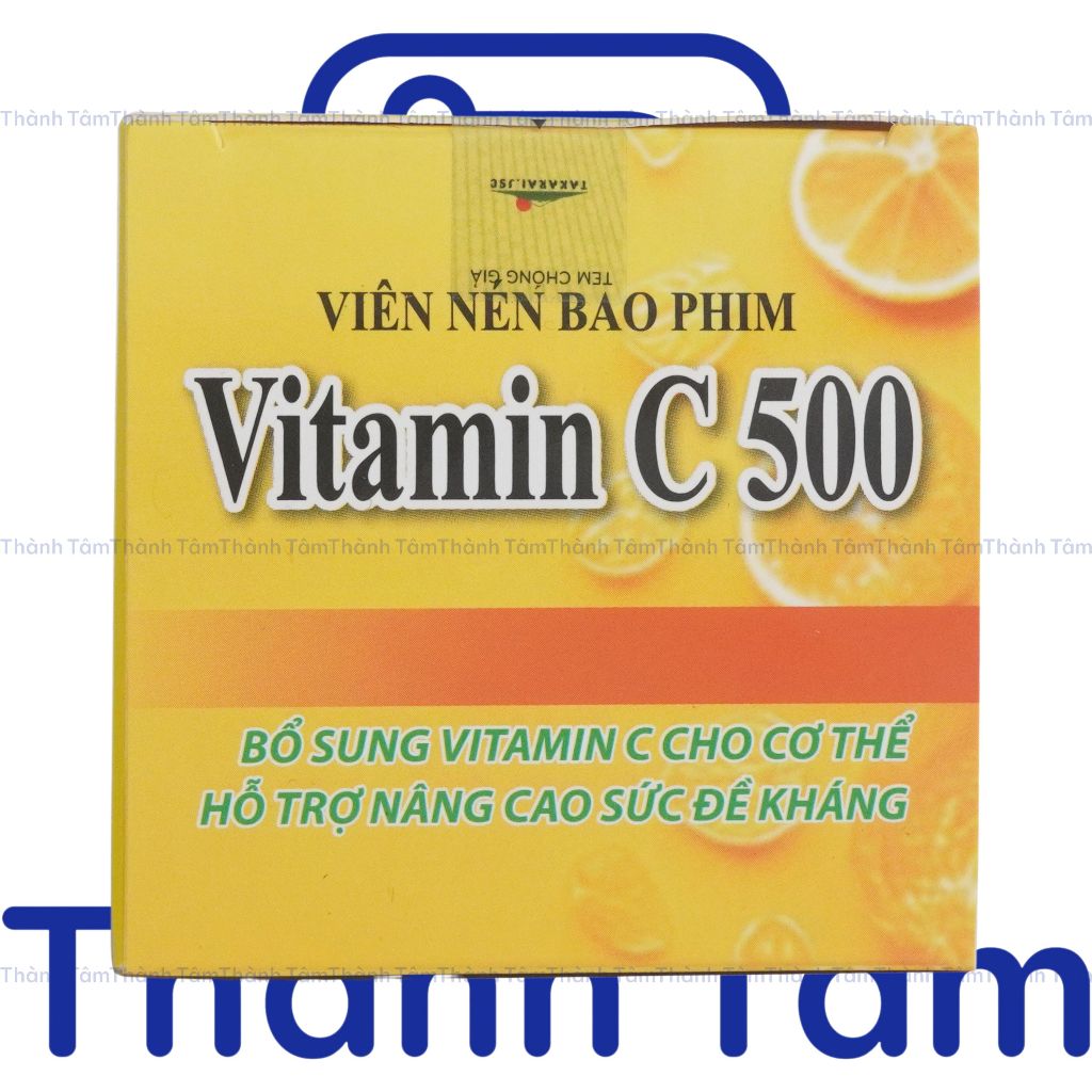 (Chai) Viên uống VITAMIN C 500 100V tăng sức đề kháng, giảm chảy máu chân răng do thành mạch yếu