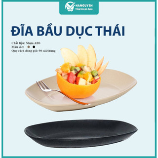 Đĩa nhựa bầu dục Việt Nhật sâu lòng đựng thức ăn nhanh, buffet, xiên que MS: 1253/ 1254