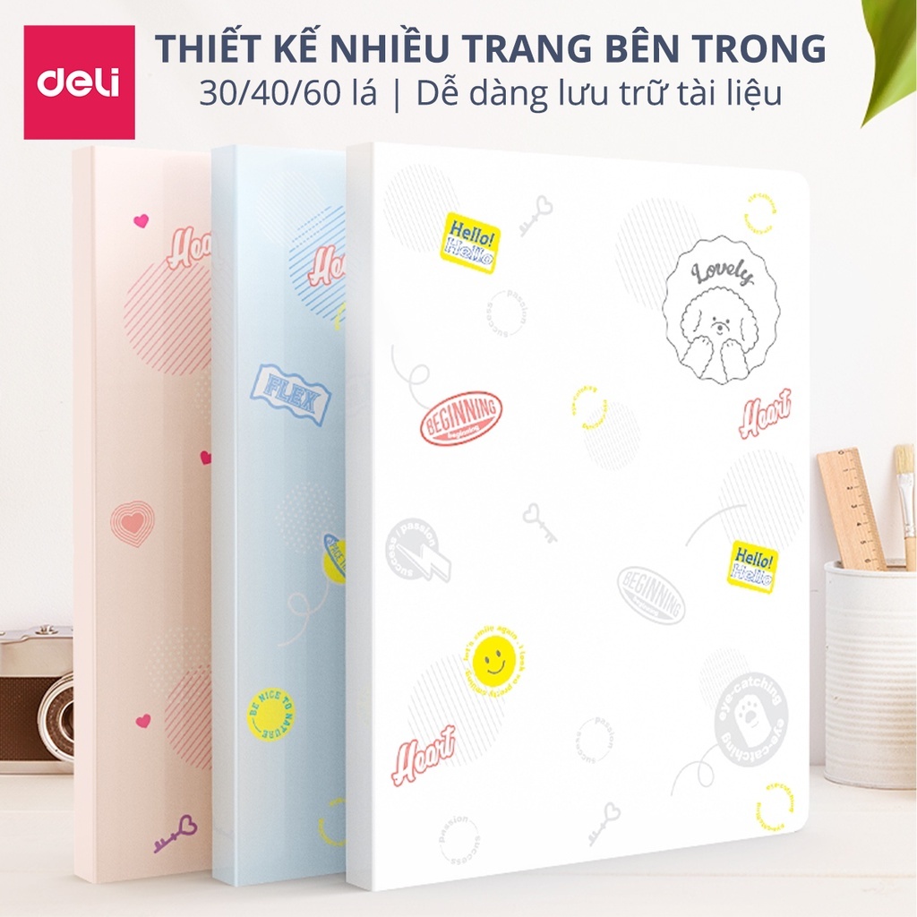 [VOUCHER 20%]File Lá Đựng Siêu Âm Tài Liệu Nhiều Màu Dễ Thương Deli Sổ Đựng Giấy Khám Thai Lưu Giấy Tờ