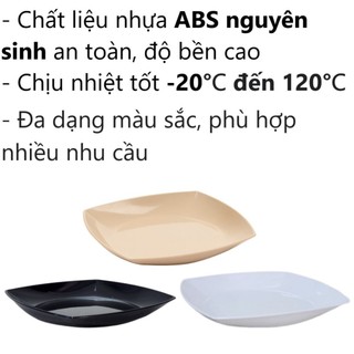 Đĩa phíp vuông Thái nhựa Việt Nhật 20cm - Đựng thức ăn, bánh kẹo, hàng quán, buffet - 1288