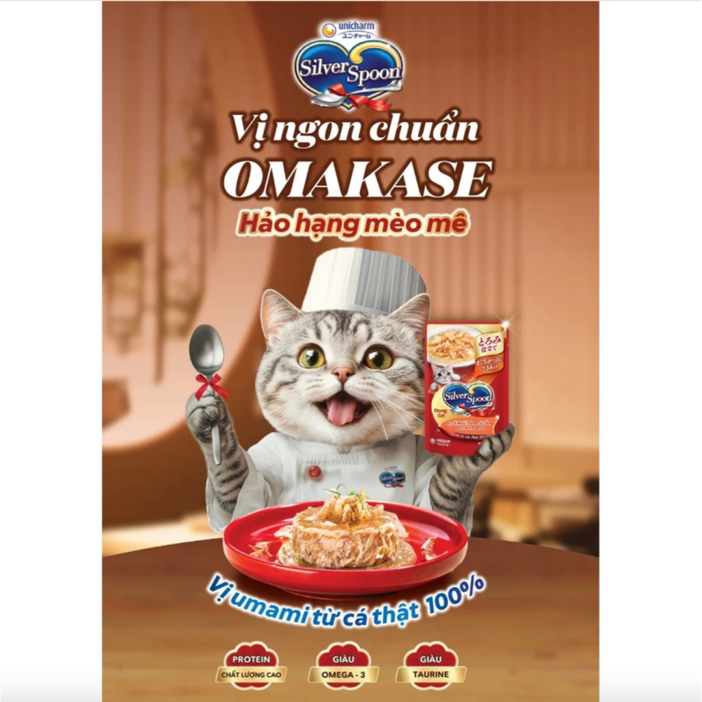 Pate Cho Mèo Silver Spoon 60gram - Thức Ăn Ướt Cho Mèo Silver Spoon- Sốt Mèo Dạng Sốt, Thạch
