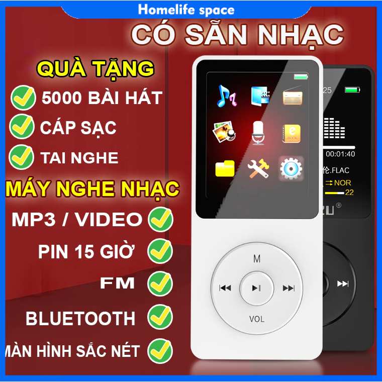 [📢Free shipping🕹️] Máy nghe nhạc Bluetooth Mini Mp4 MP3 di động có loa ...