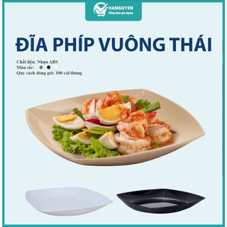 Đĩa phíp vuông Thái nhựa Việt Nhật 20cm - Đựng thức ăn, bánh kẹo, hàng quán, buffet - 1288