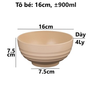 Bát tô tròn phíp Thái Việt Nhật - nhựa gân nhám dày dặn, đựng cơm canh quán ăn ms: 6832, 6833