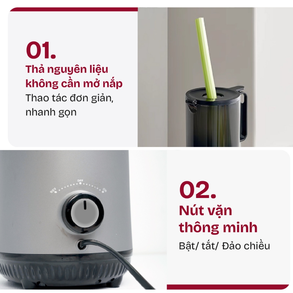 Máy ép chậm ép nguyên quả SJ16 FUJIHOME Nhập Khẩu, Máy ép nguyên trái giữ vitamin trong trái cây