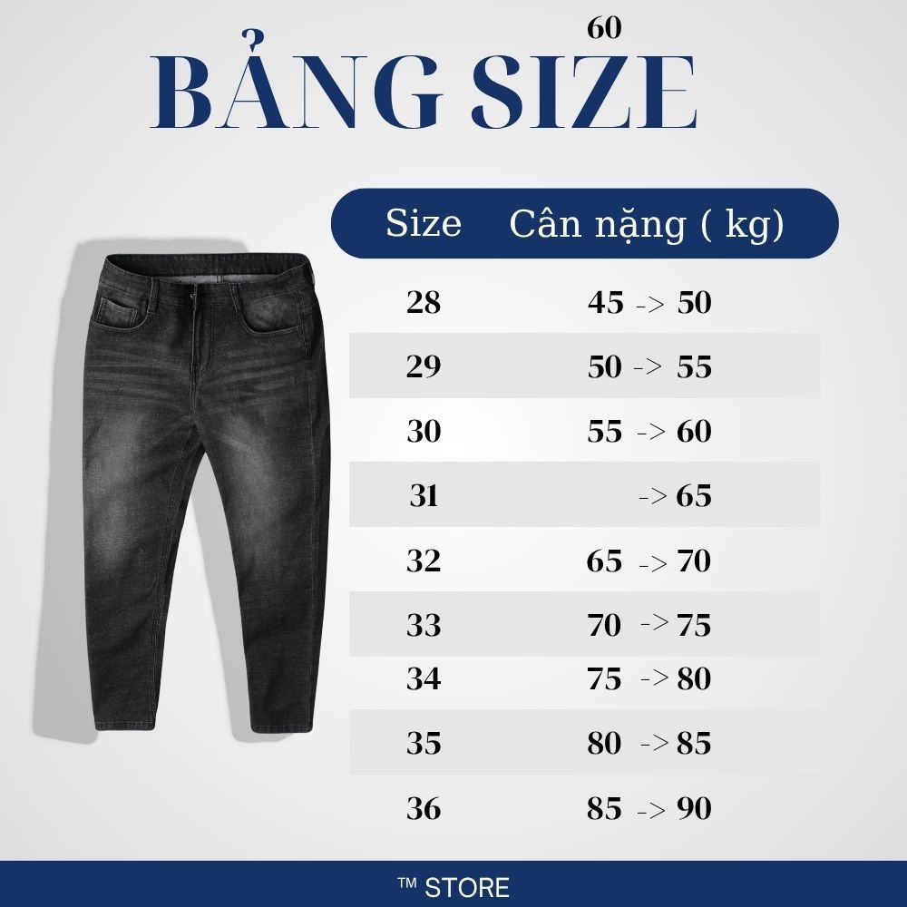Quần jean nam đen Skinny trơn TM Store form Slim đẹp, Denim Cotton co giãn, Basic dễ phối đồ