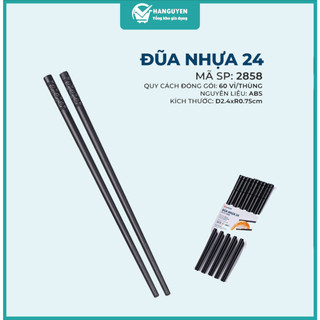 Vỉ 5 đôi đũa nhựa VIỆT NHẬT - Màu đen, chịu nhiệt, chống trơn, ăn cơm - 2858