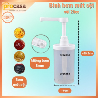 Bình bơm mứt sệt - bình bơm mứt hạt nhựa 1000ml - miệng rót 8mm - vòi bơm 10cc - 20cc - 30cc