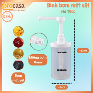Bình bơm mứt sệt - bình bơm mứt hạt nhựa 1000ml - miệng rót 8mm - vòi bơm 10cc - 20cc - 30cc
