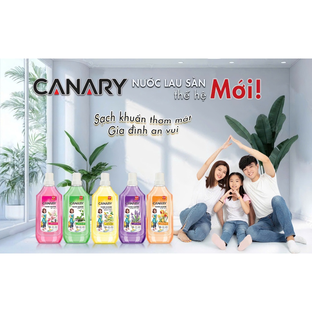 [1000 ml] NƯỚC LAU SÀN CANARY 1000ML( 1 lÍT) SIÊU SẠCH TINH CHẤT THIÊN  NHIÊN HƯƠNG HOA ( NHIỀU MÙI )