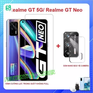 Combo Kính cường lực realme gt 5g , gt neo , gt neo plash trong suốt không full + dán bảo vệ camera