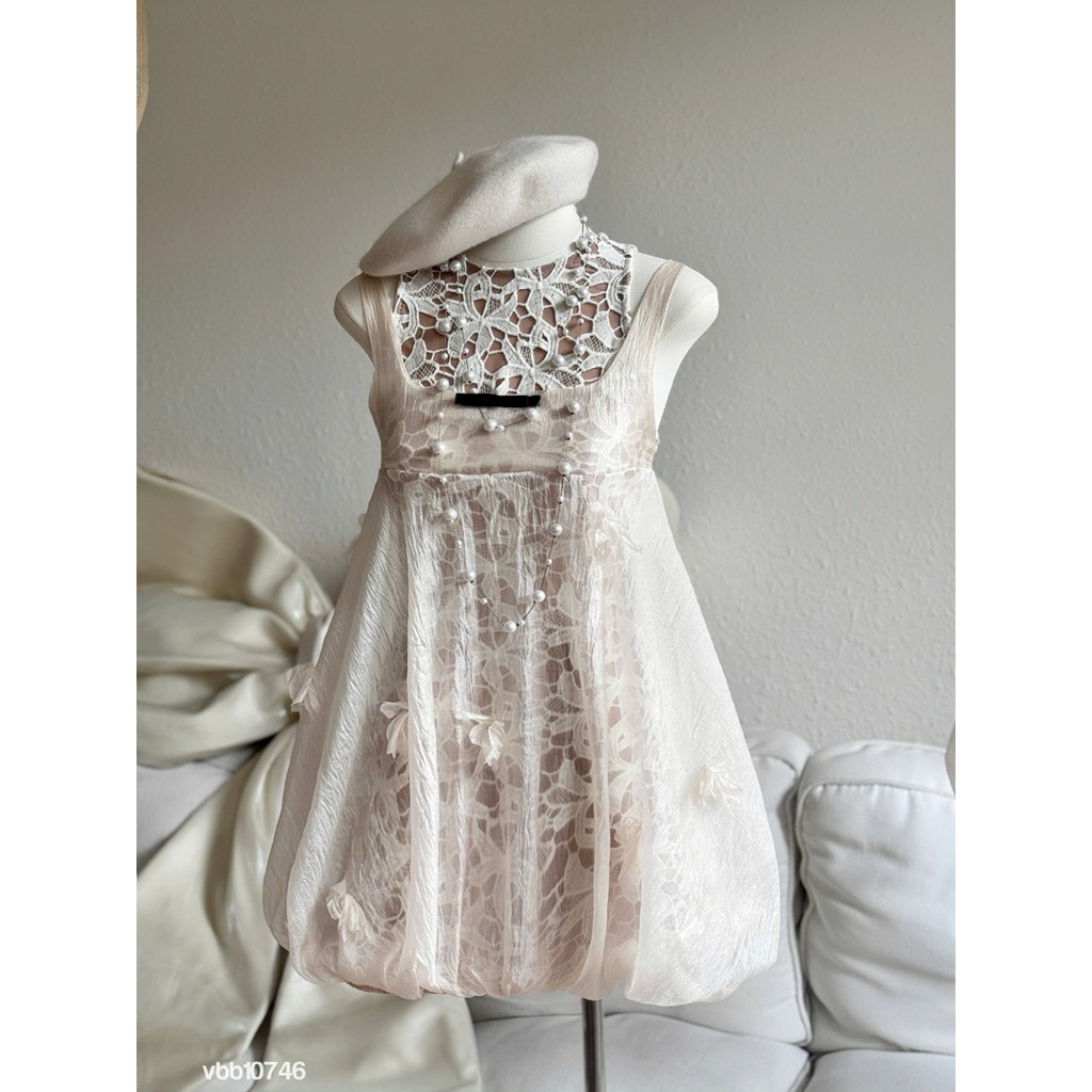 Váy Lưới BabyDoll -  Hàng Thiết Kế - Màu Nâu Be - TYCLOTHING