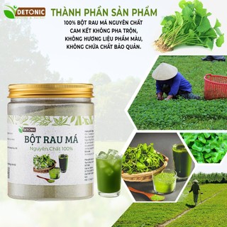 Bột rau má nguyên chất DETONIC uống detox thanh nhiệt đẹp da giảm mụn, tốt cho hệ tiêu hoá, cải thiện trí nhớ hay quên