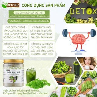 Bột rau má nguyên chất DETONIC uống detox thanh nhiệt đẹp da giảm mụn, tốt cho hệ tiêu hoá, cải thiện trí nhớ hay quên