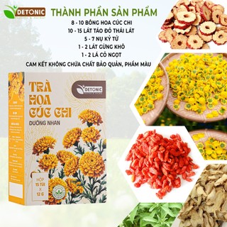 Trà hoa cúc táo đỏ DETONIC giúp ngủ ngon và sâu giấc, cải thiện tâm trạng, hỗ trợ mát gan thanh nhiệt