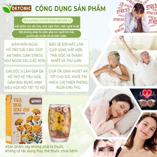 Trà hoa cúc táo đỏ DETONIC giúp ngủ ngon và sâu giấc, cải thiện tâm trạng, hỗ trợ mát gan thanh nhiệt