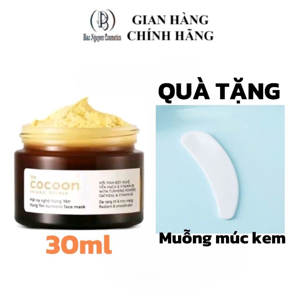 Mặt Nạ Chính Hãng Nghệ Hưng Yên Cocoon 30ml, giảm thâm xỉn và đều màu da