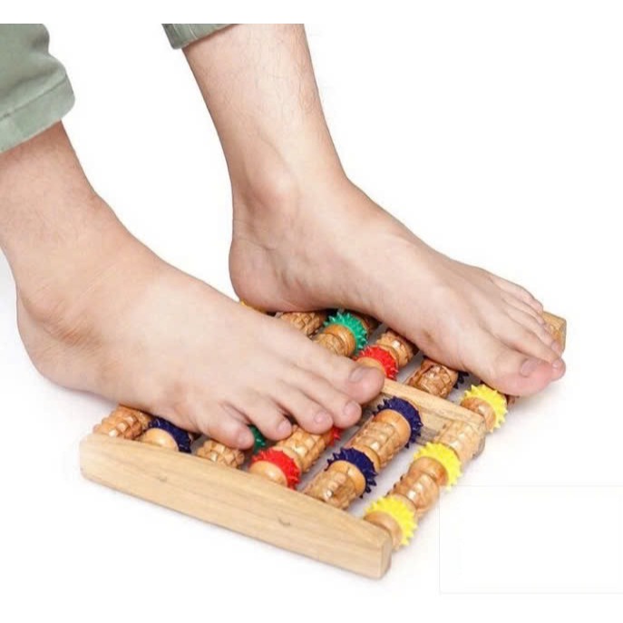 Dụng Cụ Massage Bàn Chân 6 Thanh Bằng Gỗ + Cao Su Giúp Thư Giãn Tốt