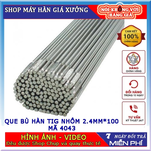 Que hàn Tig nhôm 4043 (rod nhôm), dài 2.4*1000MM [1 Hộp 5KG] | Shopee ...