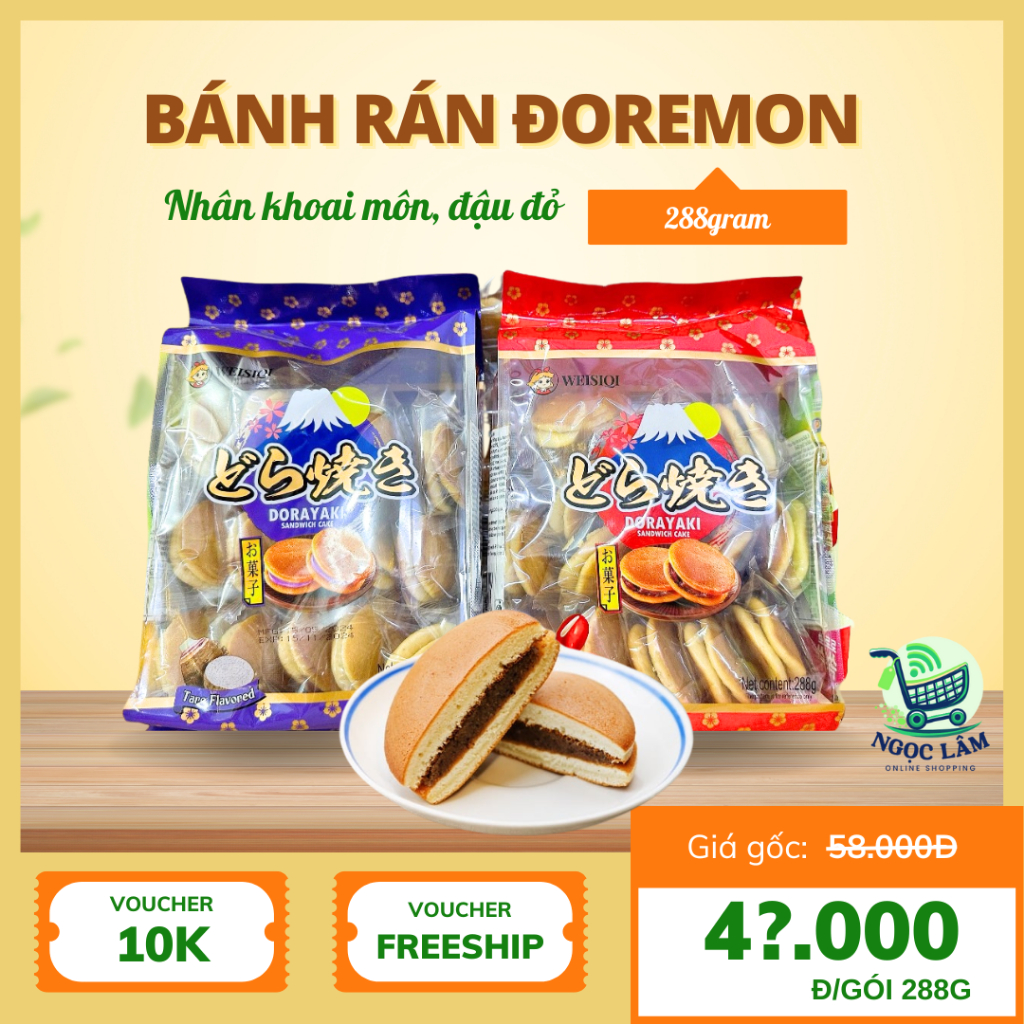 Bánh Rán Doremon Weisiqi 2 Vị Nhân Khoai Môn, Đậu Đỏ ,Bánh Truyền Thống ...