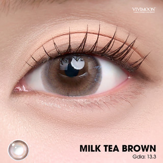 VIVIMOON lens cận 6 tháng Milk Tea Brown, kính áp tròng khóa ẩm màu nâu trà sữa độ từ 0 đến 8