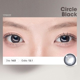 Lens cận khóa ẩm VIVIMOON màu đen tự nhiên Circle Black, kính áp tròng hạn sử dụng 3 - 6 tháng
