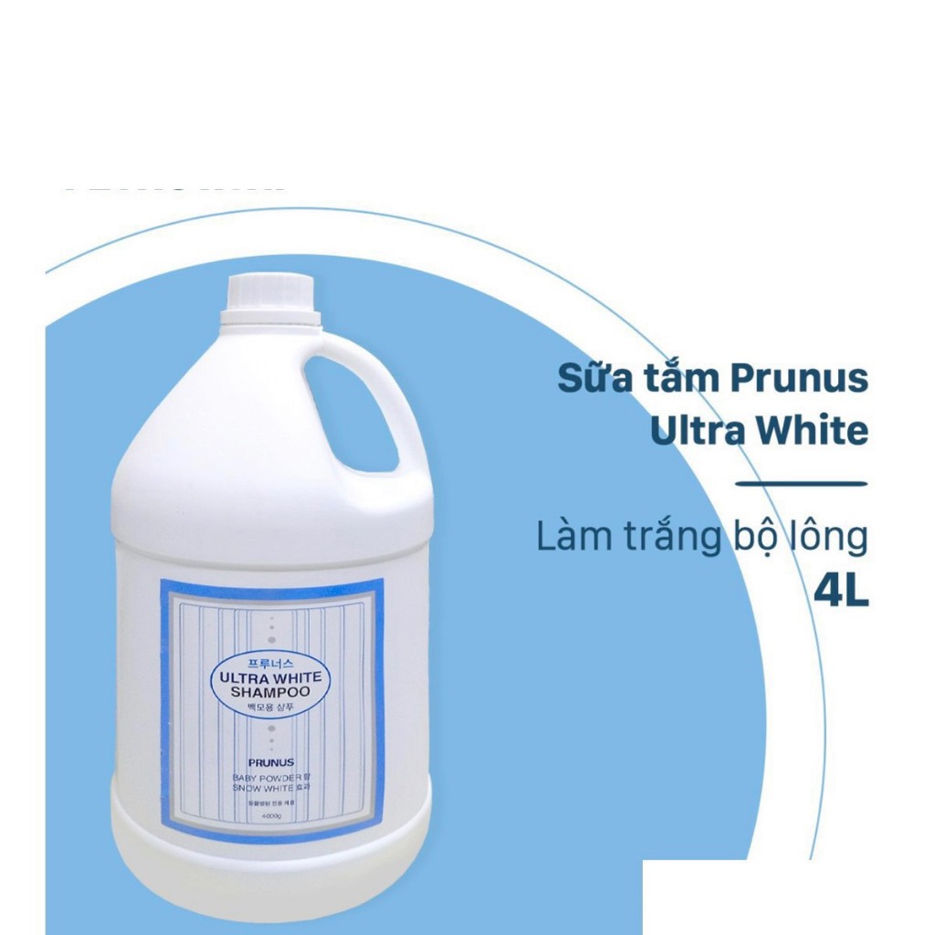 [ MẪU MỚI ] Sữa tắm siêu trắng lông cho chó mèo lông trắng Prunus Ultra White Shampoo 500g