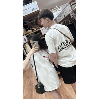Áo Thun Chữ A Su Thêu Xù Bản To Chất Cotton Form Rộng Thời Trang Nam Nữ, Áo Phông Hot Trend