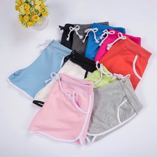 Quần đùi viền sọc nữ mặc nhà lưng thun vải cotton dày mềm mịn mát