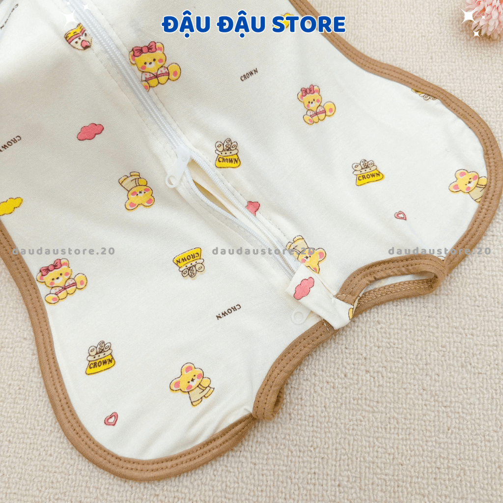 Nhộng chũn thông hơi ATT cho bé 0-6 tháng có khóa - nhộng chũn co dãn giúp bé ngủ ngon Đậu Đậu Store