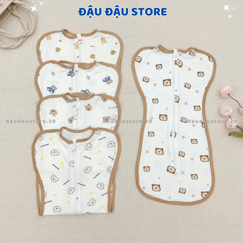 Nhộng chũn thông hơi ATT cho bé 0-6 tháng có khóa - nhộng chũn co dãn giúp bé ngủ ngon Đậu Đậu Store