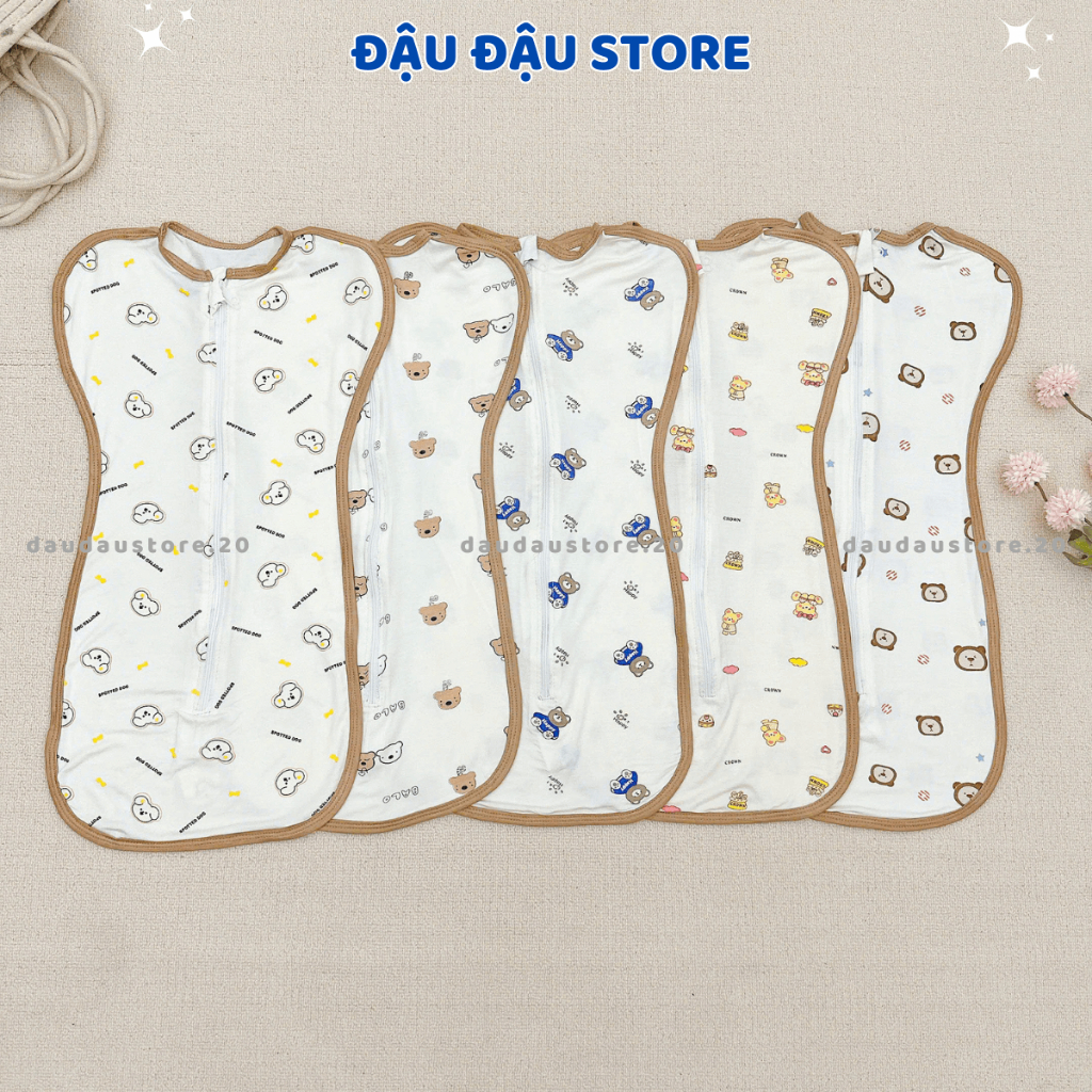 Nhộng chũn thông hơi ATT cho bé 0-6 tháng có khóa - nhộng chũn co dãn giúp bé ngủ ngon Đậu Đậu Store