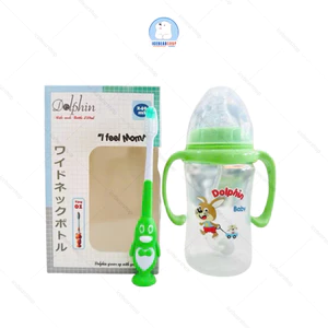 Bình Sữa Dolphin Cổ Rộng, Bình Sữa Cho Bé Nhựa PP Không BPA An Toàn Cho Trẻ