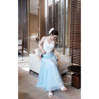 Chân váy tơ maxi dáng dài xòe rộng phối nhiều phong cách cho nàng xinh xắn cá tính cho nàng đi chơi – BaoTrang.clothes