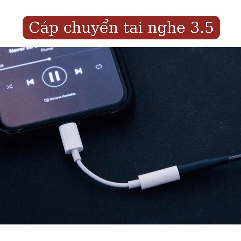 Jack chuyển tai nghe ip sang 3.5 không mic chỉ nghe nhạc cho cho IPhone 5G đến 14promax