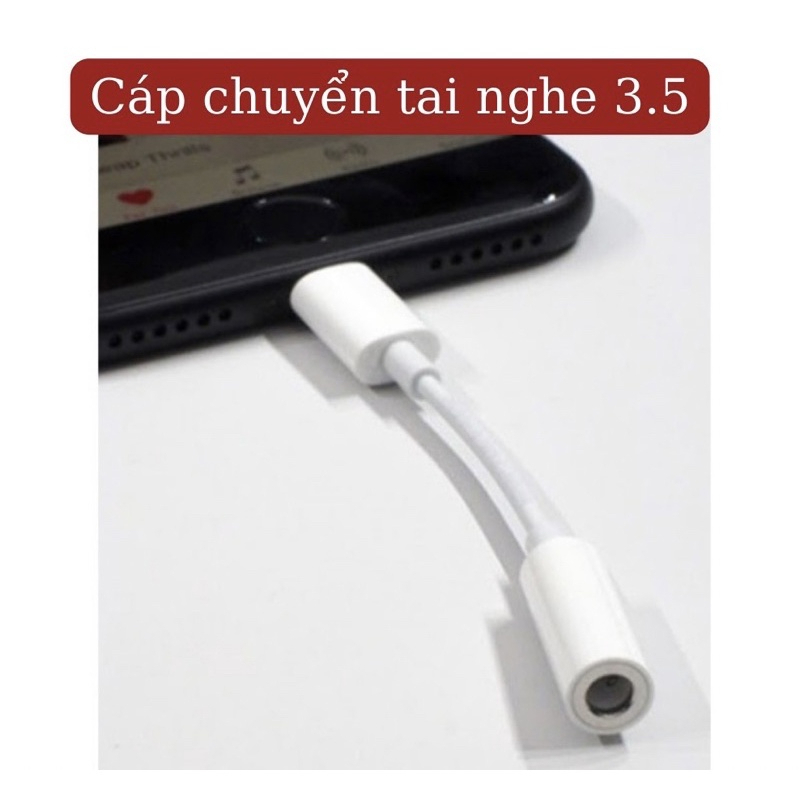 Jack chuyển tai nghe ip sang 3.5 không mic chỉ nghe nhạc cho cho IPhone 5G đến 14promax
