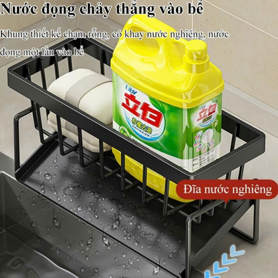 [FREE SHIP] Kệ để đồ rửa chén bát, Giá đựng đồ rửa bát chất liệu sơn tĩnh điện, Kệ đựng khay hứng nước + Tặng Khăn lau | BigBuy360 - bigbuy360.vn