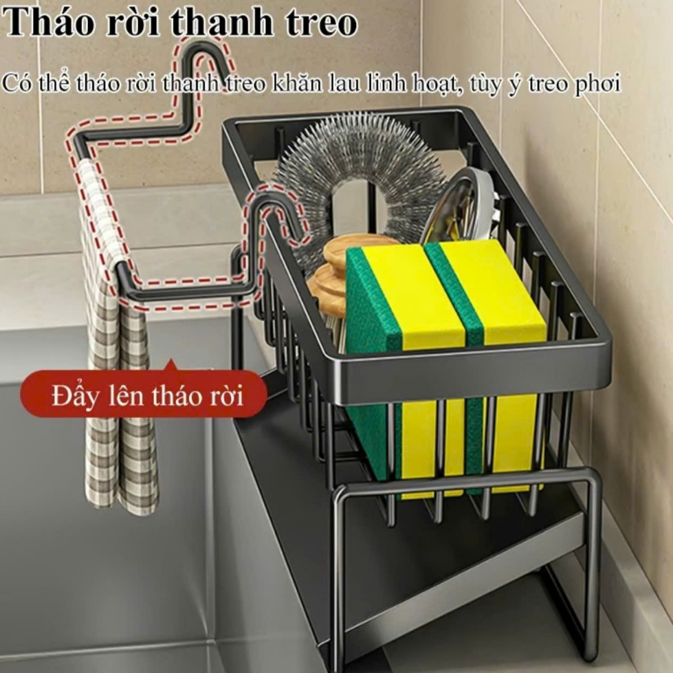 [FREE SHIP] Kệ để đồ rửa chén bát, Giá đựng đồ rửa bát chất liệu sơn tĩnh điện, Kệ đựng khay hứng nước + Tặng Khăn lau | BigBuy360 - bigbuy360.vn