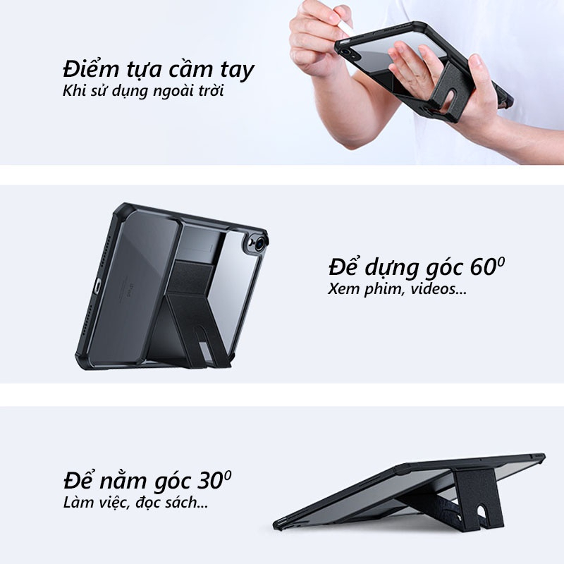 Ốp XUNDD chống sốc kèm giá đỡ IPad A16(Gen11) - Gen6,7,8,9,10 - Air4,5,6,7 - Mini4,5,6,7-12.9-13inch