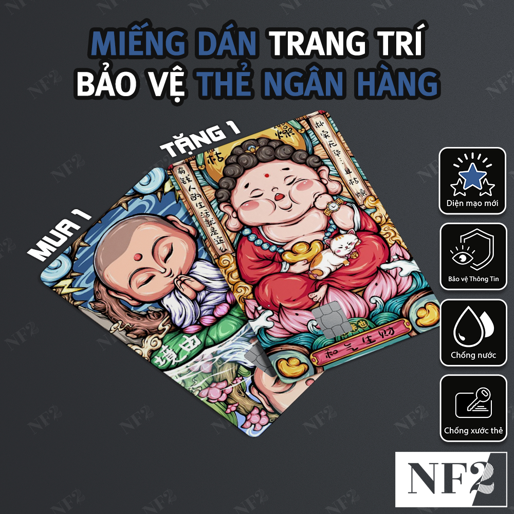 Miếng Dán Trang Trí BỘ TRANH DỄ THƯƠNG TQ 1 - Decal Thẻ ATM (Thẻ Chung Cư, Thẻ Xe, Debit, Credit)NF2