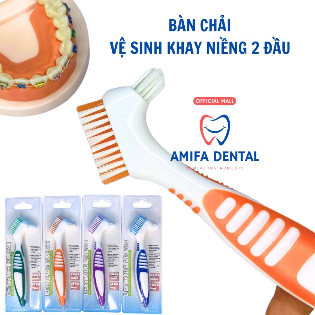 Bàn Chải Làm Sạch Khay Niềng Trong Suốt, Vệ Sinh Hàm Duy Trì, Máng Invisalign, Hàm Giả, Bàn Chải 2 Đầu Chuyên Dụng